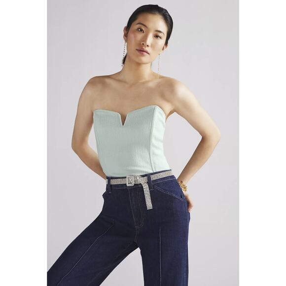 NEW Anthropologie Porridge Mint Bustier Tube Top -XL - Picture 1 of 7